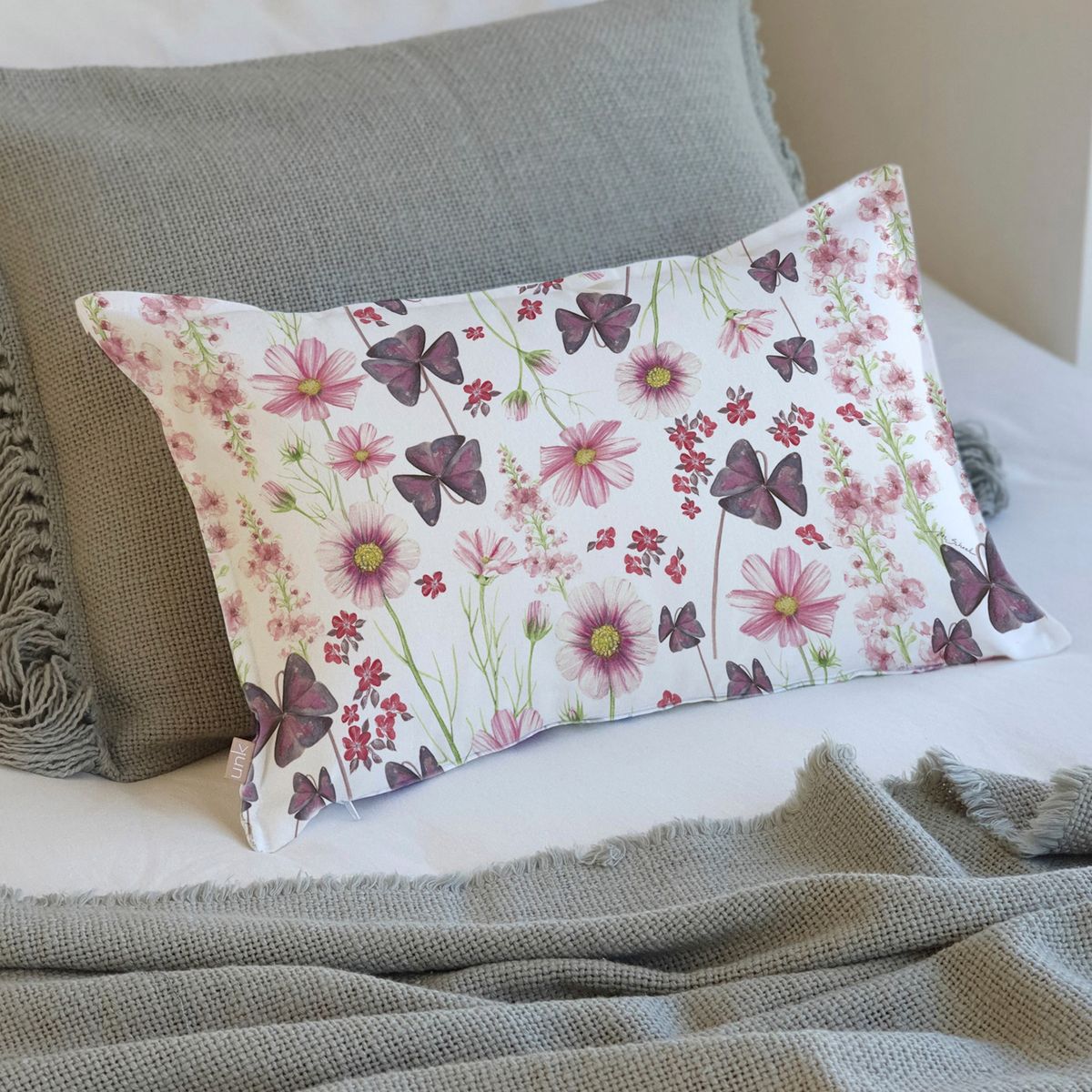 MARGARITA SCHEEL BY CASA ALVARINHO - FUNDA COJÍN ALGODÓN PRIMAVERA ROSA 50X30