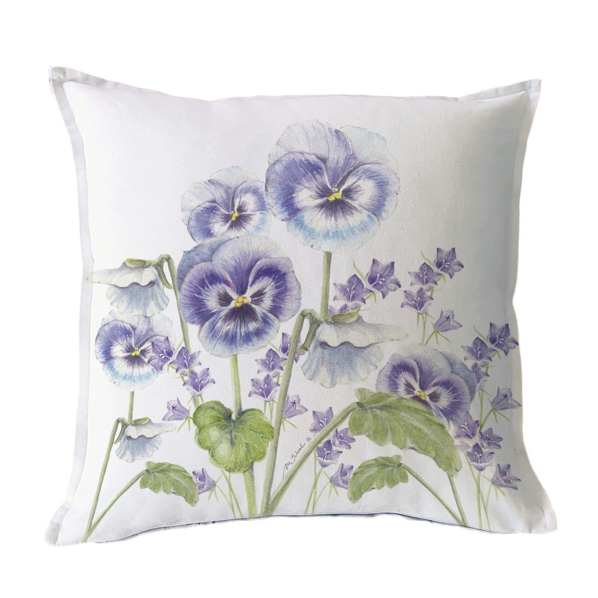 MARGARITA SCHEEL BY CASA ALVARINHO - FUNDA COJÍN ALGODÓN JARDÍN PRIMAVERA VIOLETA 45X45