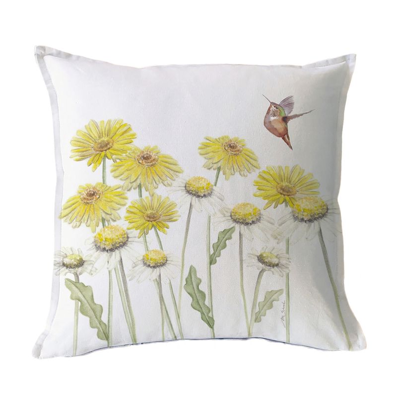 MARGARITA SCHEEL BY CASA ALVARINHO - FUNDA COJÍN ALGODÓN JARDÍN PRIMAVERAL AMARILLO 45X45