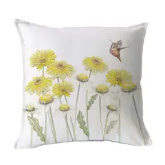 MARGARITA SCHEEL BY CASA ALVARINHO - FUNDA COJÍN ALGODÓN JARDÍN PRIMAVERAL AMARILLO 45X45