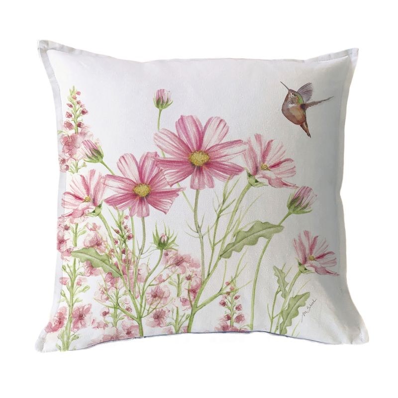 MARGARITA SCHEEL BY CASA ALVARINHO - FUNDA COJÍN ALGODÓN JARDÍN PRIMAVERA ROSA 45X45