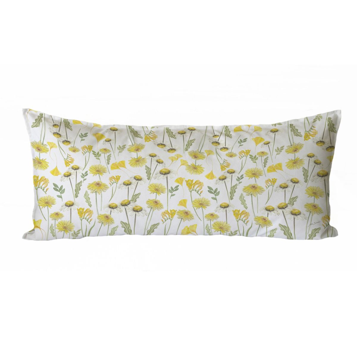 MARGARITA SCHEEL BY CASA ALVARINHO - FUNDA COJÍN ALGODÓN PRIMAVERA AMARILLA XL