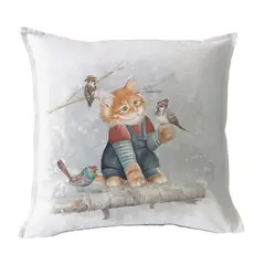 MARGARITA SCHEEL BY CASA ALVARINHO - FUNDA COJÍN ALGODÓN GATITO Y AMIGOS 45X45