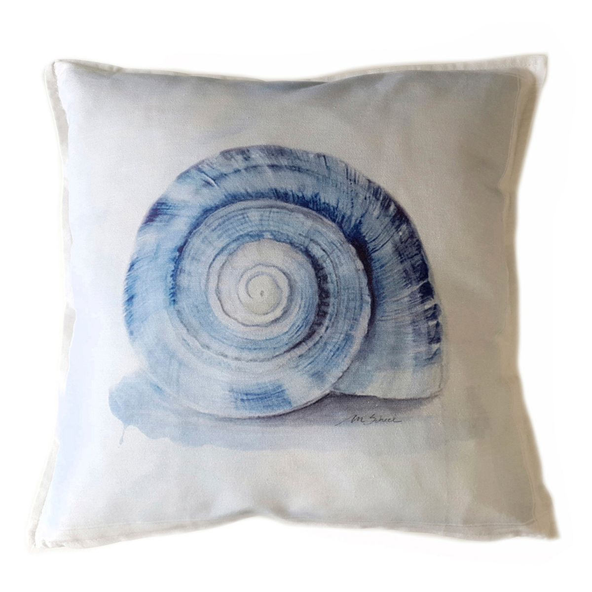 MARGARITA SCHEEL BY CASA ALVARINHO - FUNDA COJÍN ALGODÓN CARACOL AZUL 45X45