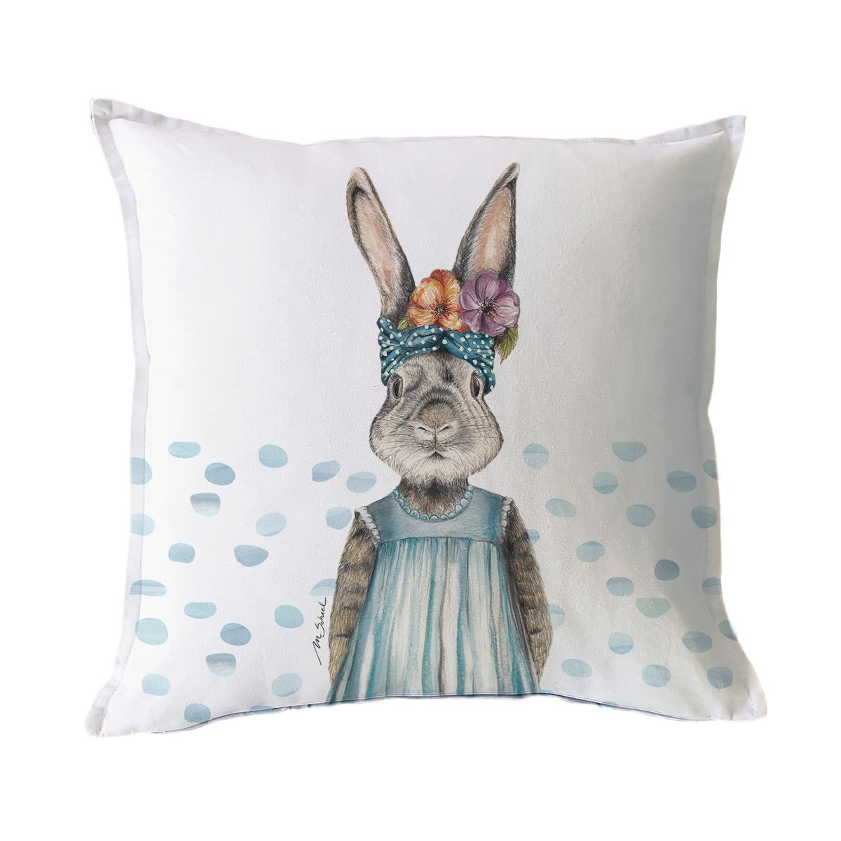 MARGARITA SCHEEL BY CASA ALVARINHO - FUNDA COJÍN ALGODÓN CONEJA FLORA 45X45