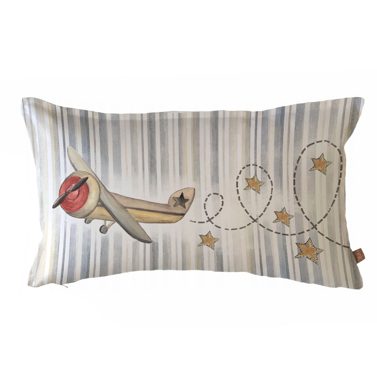 MARGARITA SCHEEL BY CASA ALVARINHO - FUNDA COJÍN ALGODÓN AVIÓN LINEAS 50X30