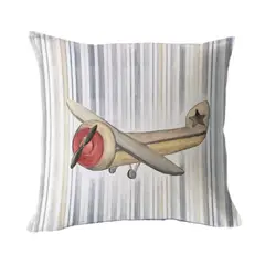 MARGARITA SCHEEL BY CASA ALVARINHO - FUNDA COJÍN ALGODÓN AVIÓN LINEAS 45X45