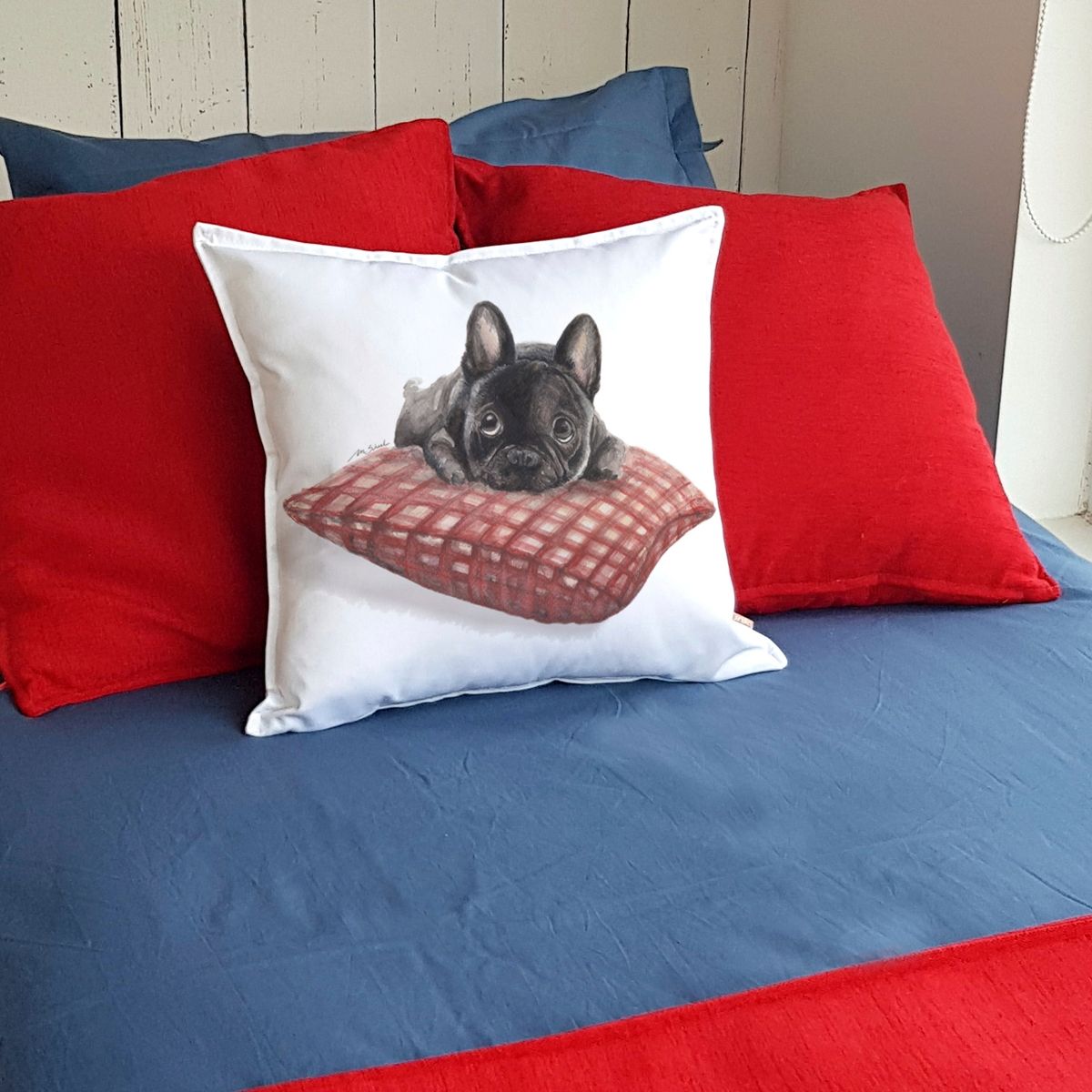 MARGARITA SCHEEL BY CASA ALVARINHO - FUNDA COJÍN ALGODÓN BRUNA BULLDOG 45X45