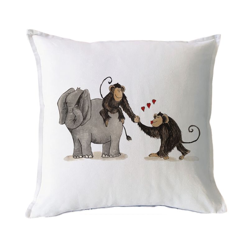 MARGARITA SCHEEL BY CASA ALVARINHO - FUNDA COJÍN ALGODÓN MONOS ENAMORADOS 45X45