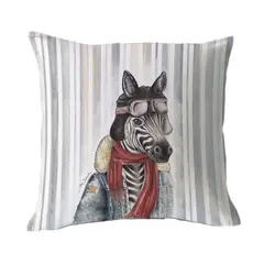 MARGARITA SCHEEL BY CASA ALVARINHO - FUNDA COJÍN ALGODÓN CEBRA AVIADORA 45X45