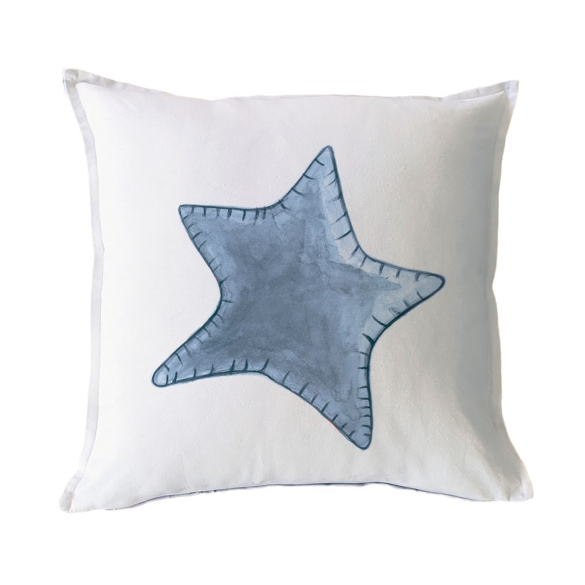 MARGARITA SCHEEL BY CASA ALVARINHO - FUNDA COJÍN ALGODÓN ESTRELLA SOLITARIA AZUL 45X45…