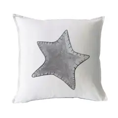 MARGARITA SCHEEL BY CASA ALVARINHO - FUNDA COJÍN ALGODÓN ESTRELLA SOLITARIA GRIS 45X45
