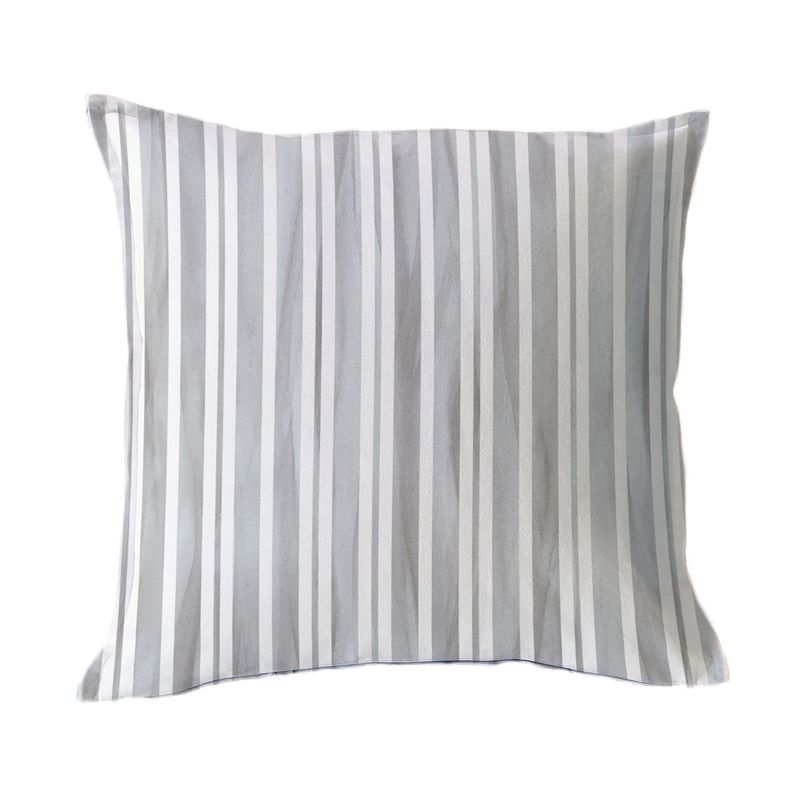 MARGARITA SCHEEL BY CASA ALVARINHO - FUNDA COJÍN ALGODÓN FRANJAS GRIS 45X45