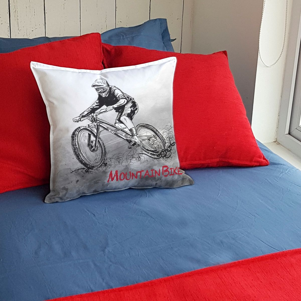 MARGARITA SCHEEL BY CASA ALVARINHO - FUNDA COJÍN ALGODÓN MOUNTAIN BIKE 45X45