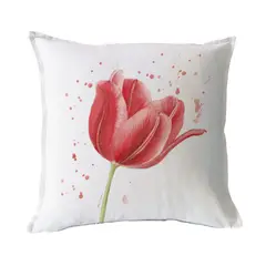 MARGARITA SCHEEL BY CASA ALVARINHO - FUNDA COJÍN ALGODÓN TULIPÁN ROJO 45X45