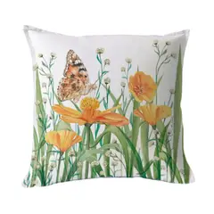 MARGARITA SCHEEL BY CASA ALVARINHO - FUNDA COJÍN ALGODÓN JARDÍN DE FLORES AMAPOLA 45X45…