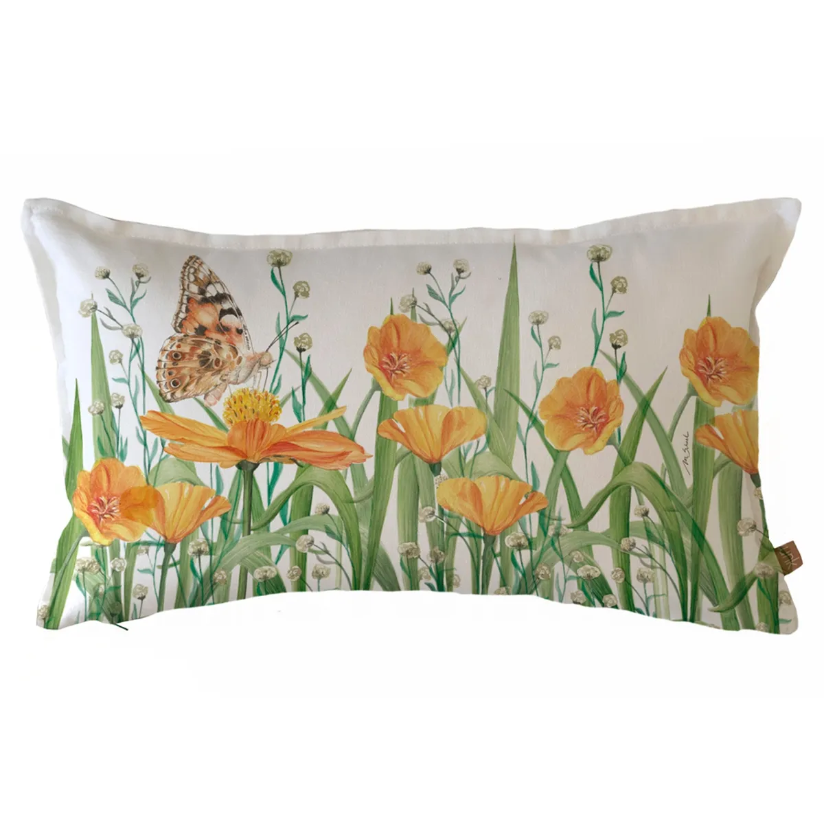 MARGARITA SCHEEL BY CASA ALVARINHO - FUNDA COJÍN ALGODÓN JARDÍN DE FLORES AMAPOLA 50X30