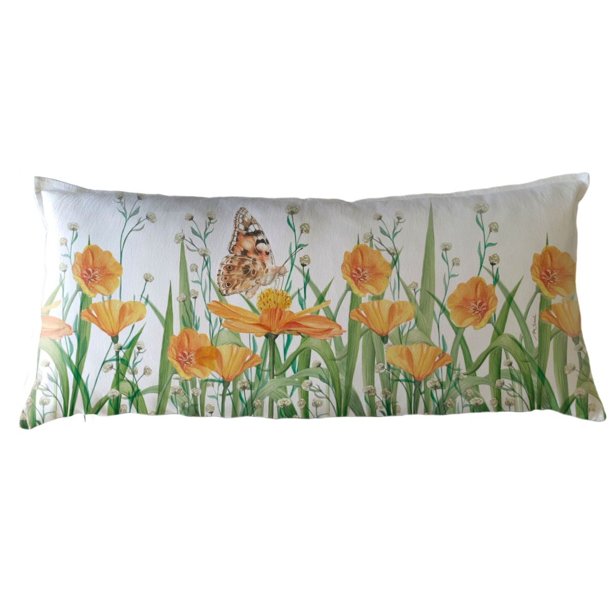 MARGARITA SCHEEL BY CASA ALVARINHO - FUNDA COJÍN ALGODÓN JARDÍN DE FLORES AMAPOLA XL