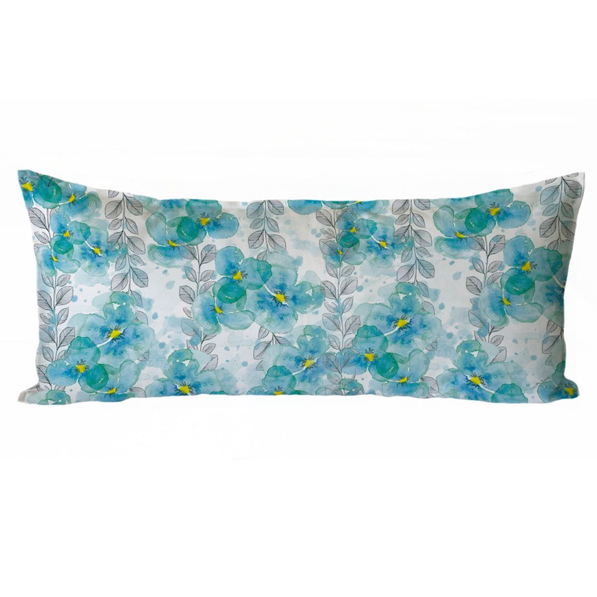 MARGARITA SCHEEL BY CASA ALVARINHO - FUNDA COJÍN ALGODÓN MIX PENSAMIENTOS HOJITAS XL