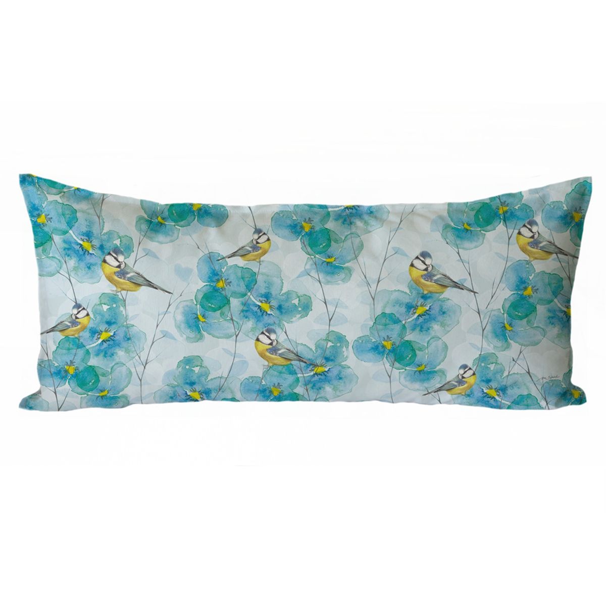 MARGARITA SCHEEL BY CASA ALVARINHO - COJÍN ALGODÓN MIX TURQUESA BLUETIT XL