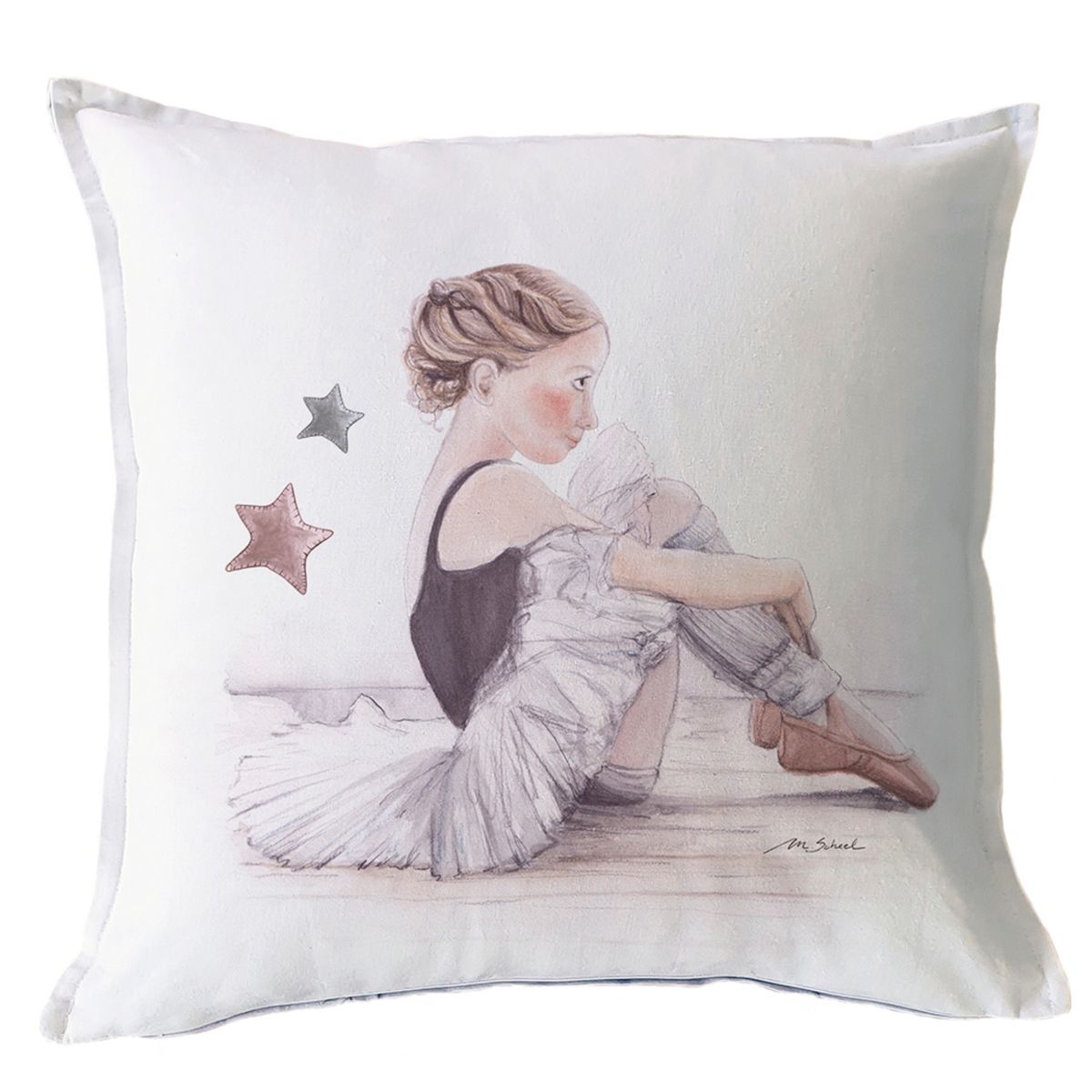 MARGARITA SCHEEL BY CASA ALVARINHO - FUNDA COJÍN ALGODÓN BAILARINA 45X45