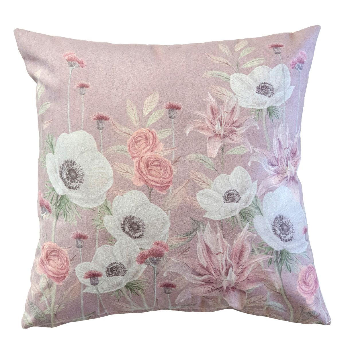 MARGARITA SCHEEL BY CASA ALVARINHO - FUNDA COJÍN GAMUZA ANÉMONE BLANCA 45X45