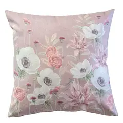 MARGARITA SCHEEL BY CASA ALVARINHO - FUNDA COJÍN GAMUZA ANÉMONE BLANCA 45X45