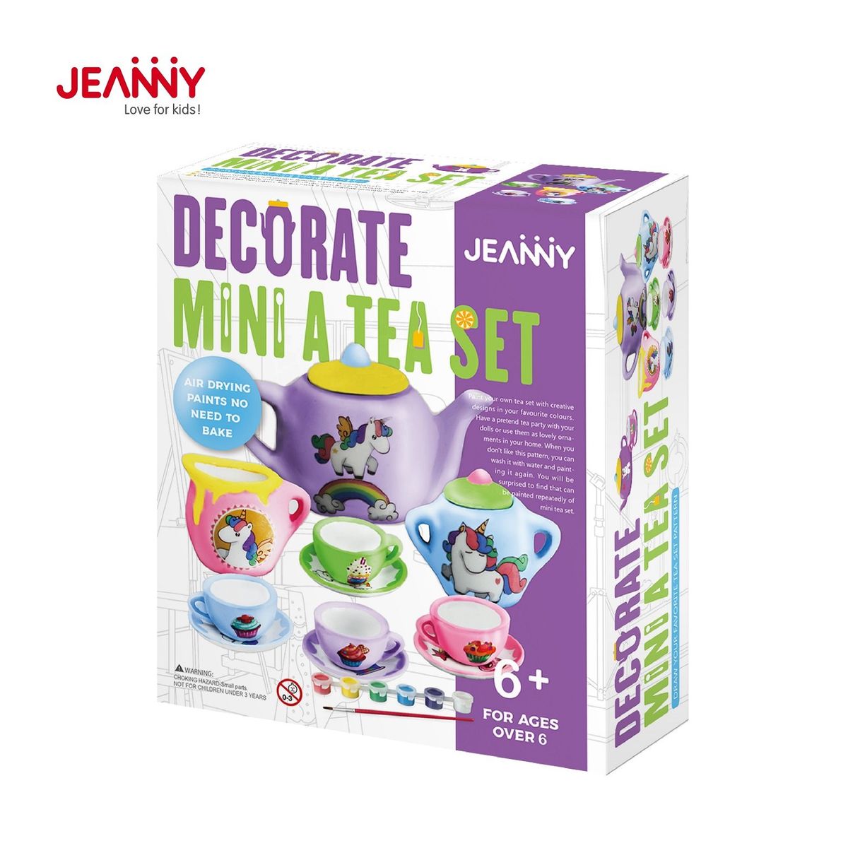 JEANNY - Mini Set de Té en Cerámica para Pintar y Decorar