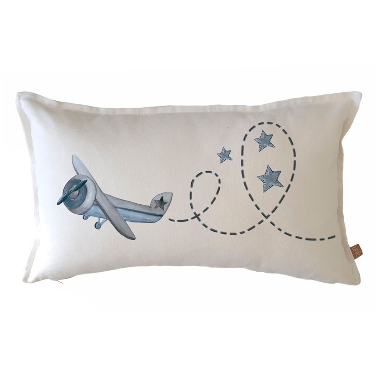 MARGARITA SCHEEL BY CASA ALVARINHO - FUNDA COJÍN ALGODÓN AVIÓN AZUL 50X30