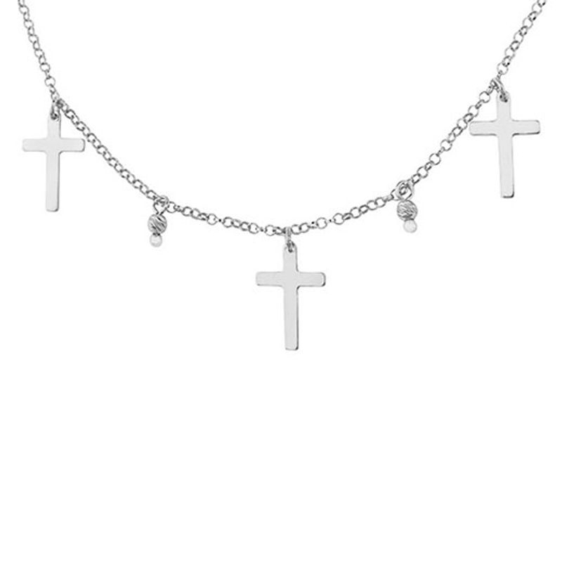 ZUZA COLLECTION - Collar Corto Cruces - Plata 925