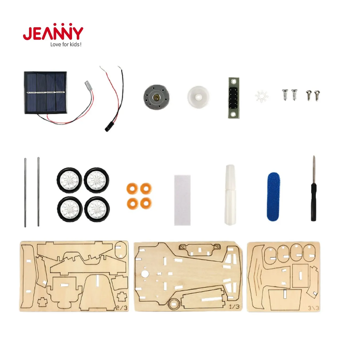 JEANNY - Auto De Carrera Solar De Madera Armable
