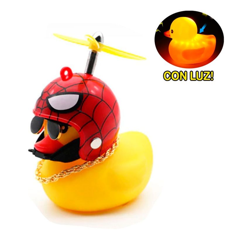 GENERICO - Patito HOMBRE ARAÑA con luz  Para auto moto o Bicicleta