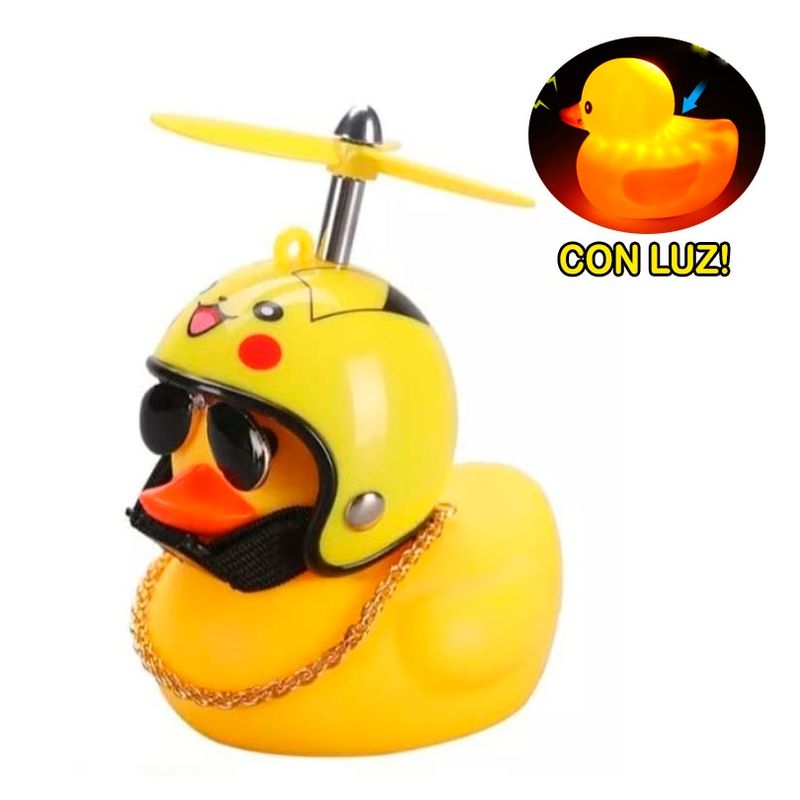 GENERICO - Patito PIKACHU con luz Para auto moto o Bicicleta