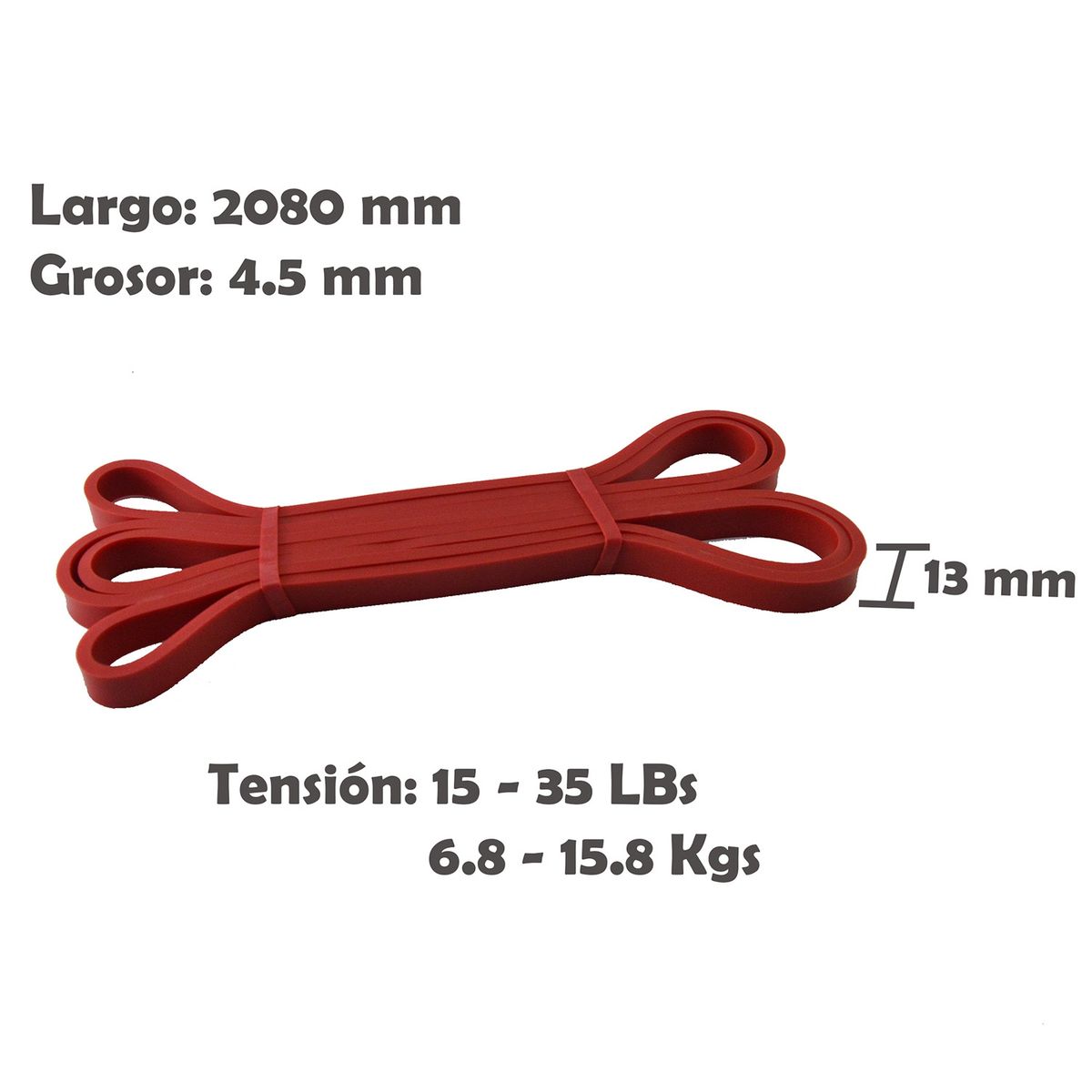 GENERICO - Banda Pull up 13mm Roja Crossfit Calistenia