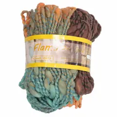 FLAMA - Hilo tejer algodón lana 100gr verde café naranjo