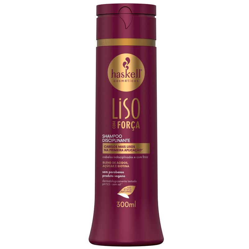 HASKELL - SHAMPOO LISO COM FORCA 300ML Haskell