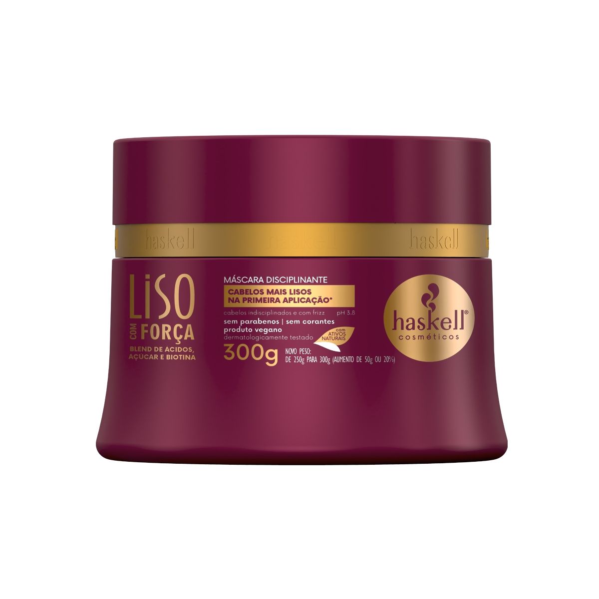 HASKELL - MÁSCARA LISO COM FORCA 300GR Haskell