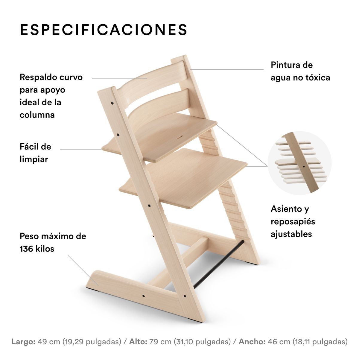 STOKKE - Silla de comer Stokke Tripp trapp Natural