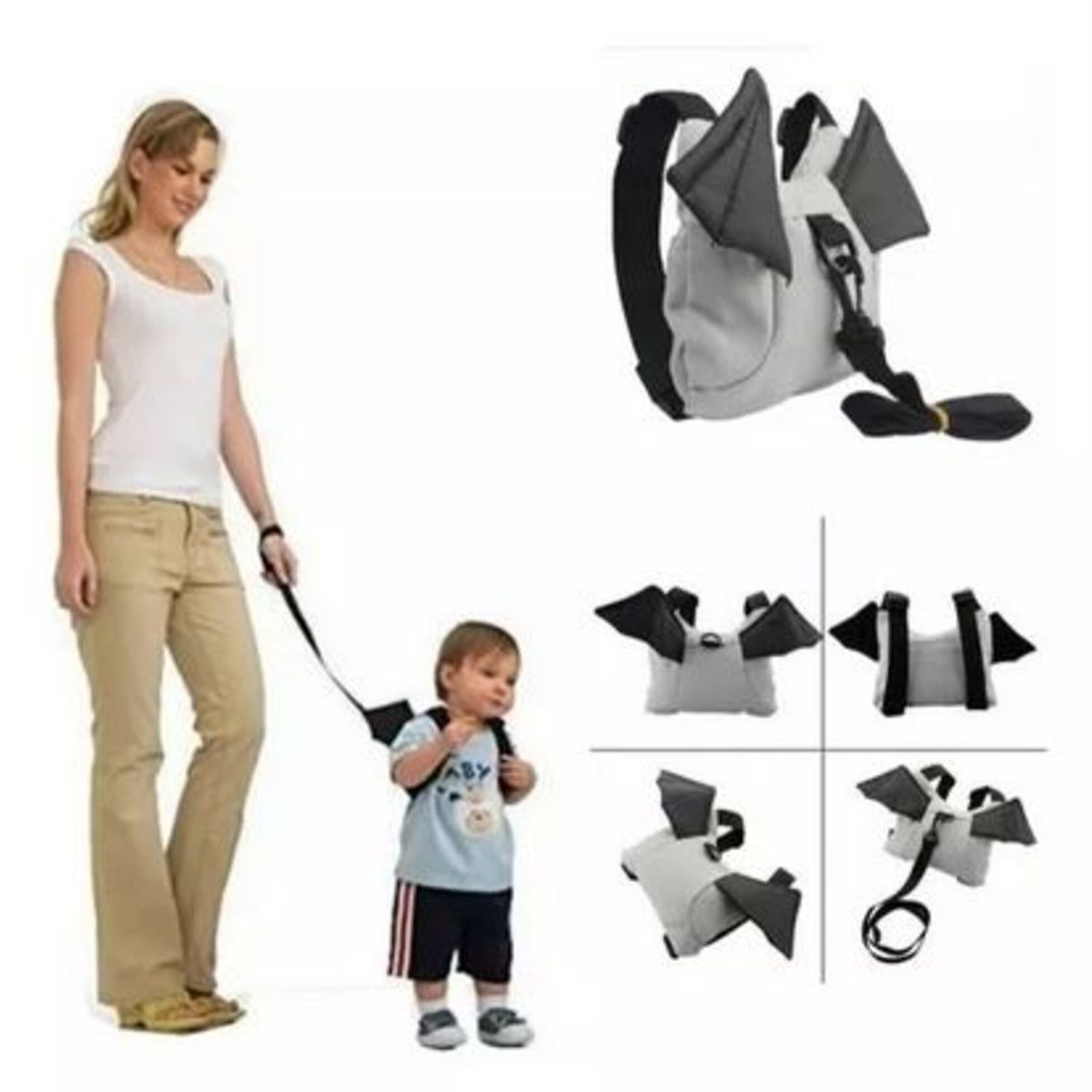 GENERICO - Mochila arnes niños modelo murcielago unisex