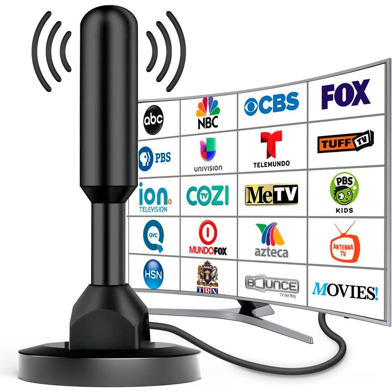 GENERICO - Antena HD Tv Digital Abierta 360 Coaxial Interior / Exterior