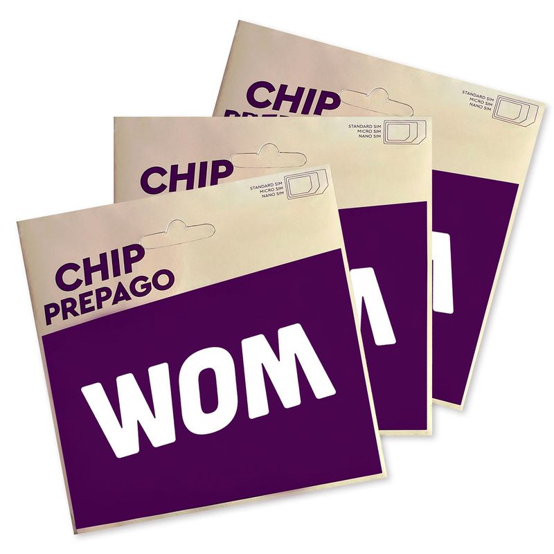 WOM - Chip de Línea Wom 2000 Recarga Pack x100 Kit Mayorista