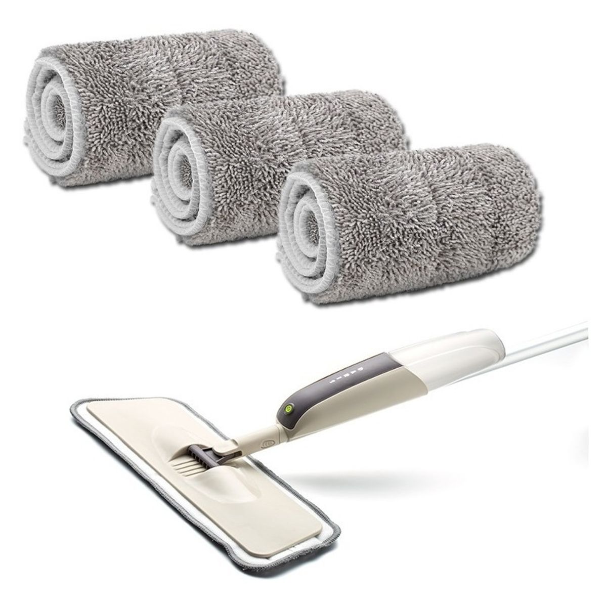 CRUSEC - Pack 2 Repuesto Para Mopa Limpiador Rociador Gris