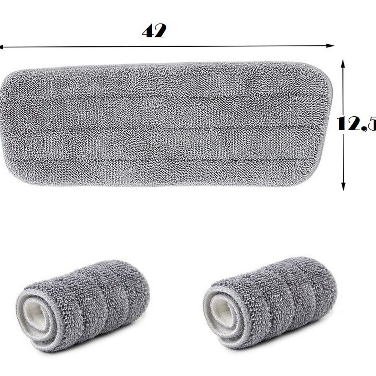 CRUSEC - Pack 2 Repuesto Para Mopa Limpiador Rociador Gris