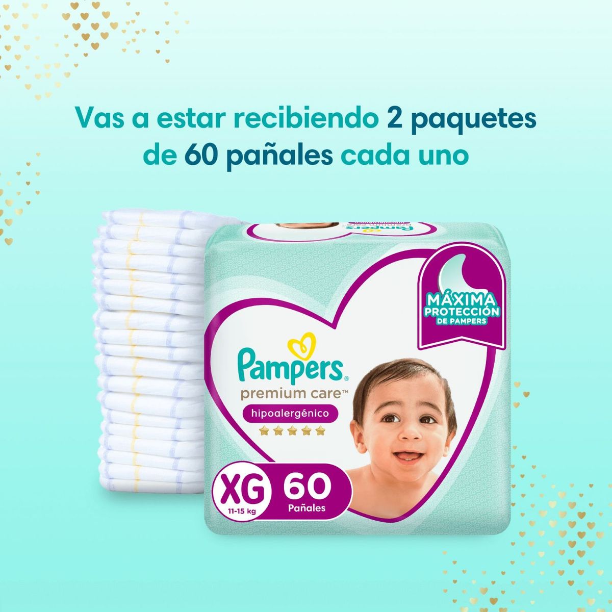 PAMPERS - Pañales Pampers Premium Care Talla XG 120 Un
