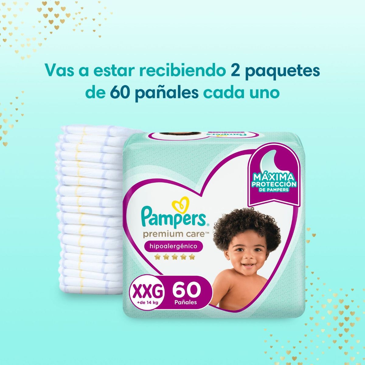 PAMPERS - Pañales Pampers Premium Care Talla XXG 120 Un