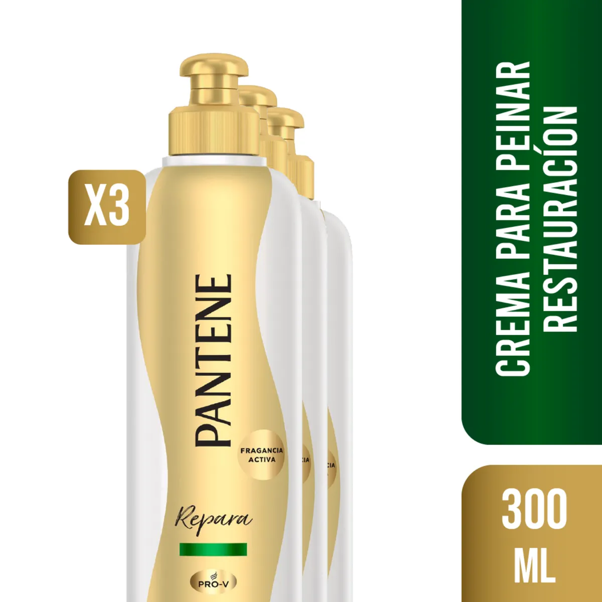 PANTENE - Pack 3 Crema Para Peinar Pantene Pro-V Restauración 300ml
