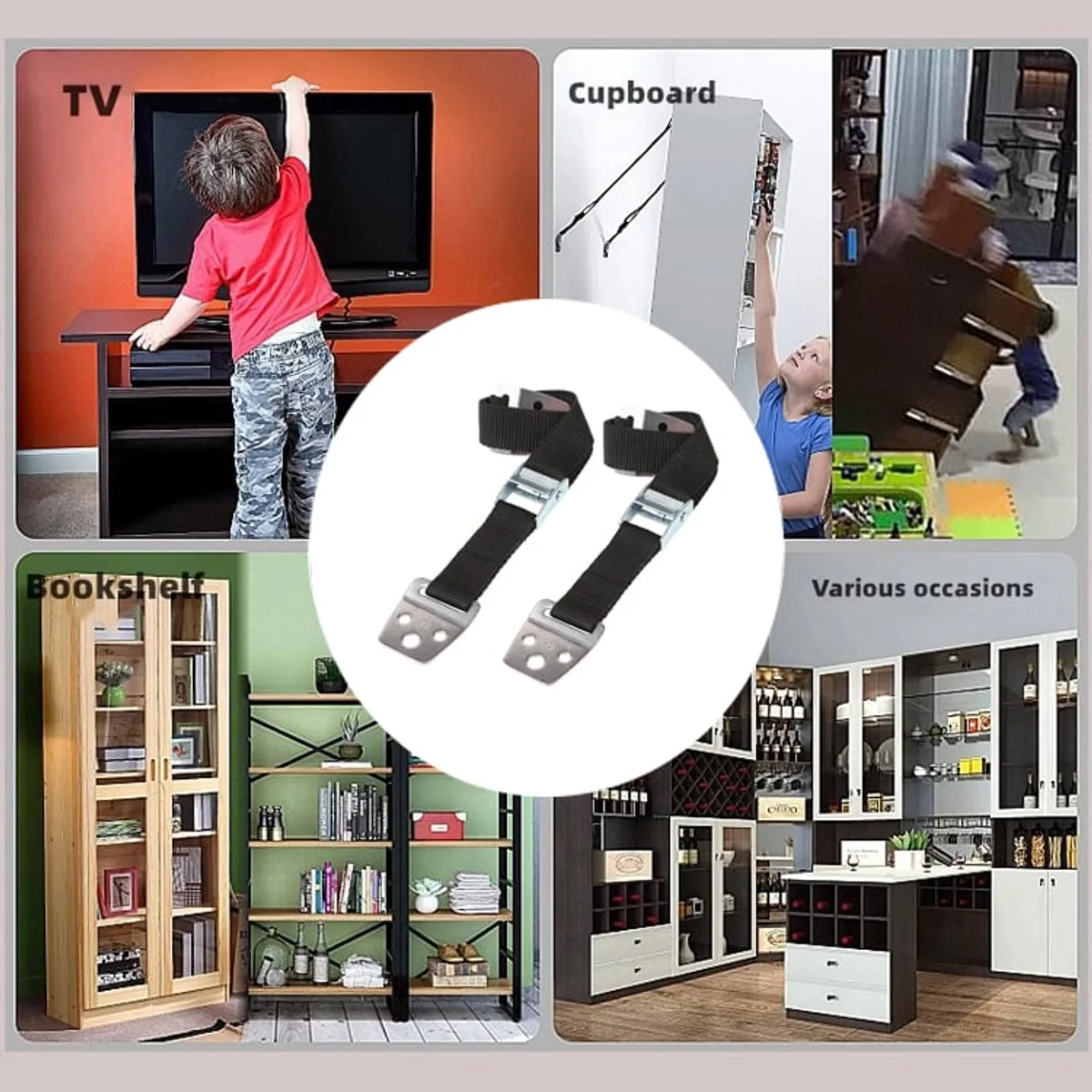 NEWO - Protector Anticaida TV Cuerda correa seguridad muebles