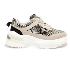 N - Zapatilla Lucia Beige Snake Gold - MININAS