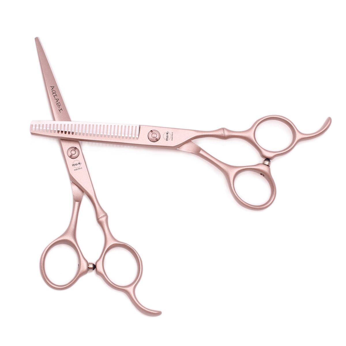 GENERICO - Set de tijeras profesionales de peluquería para diestros color rosado