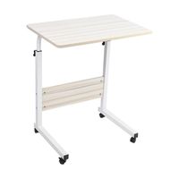 Mesa escritorio de madera con ruedas